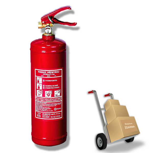 Práškový hasicí přístroj 2 kg s revizí